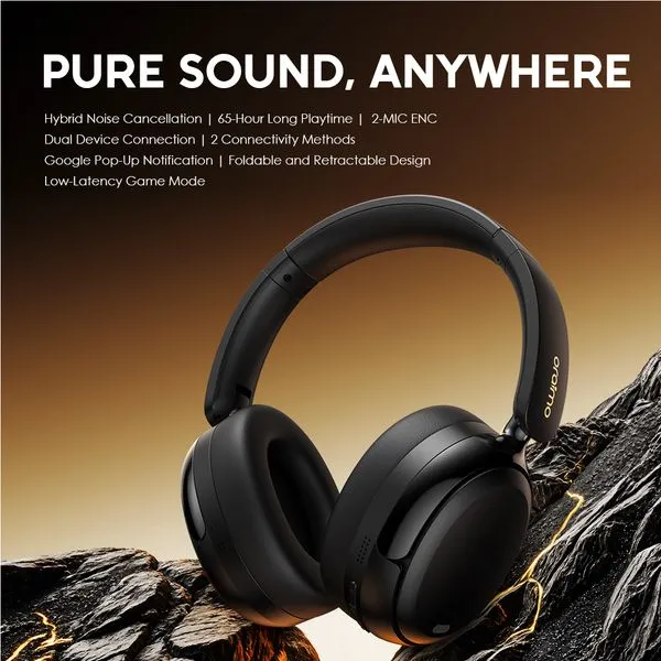 oraimo boompop n wireless headphones with hybrid anc 65 hour playtime